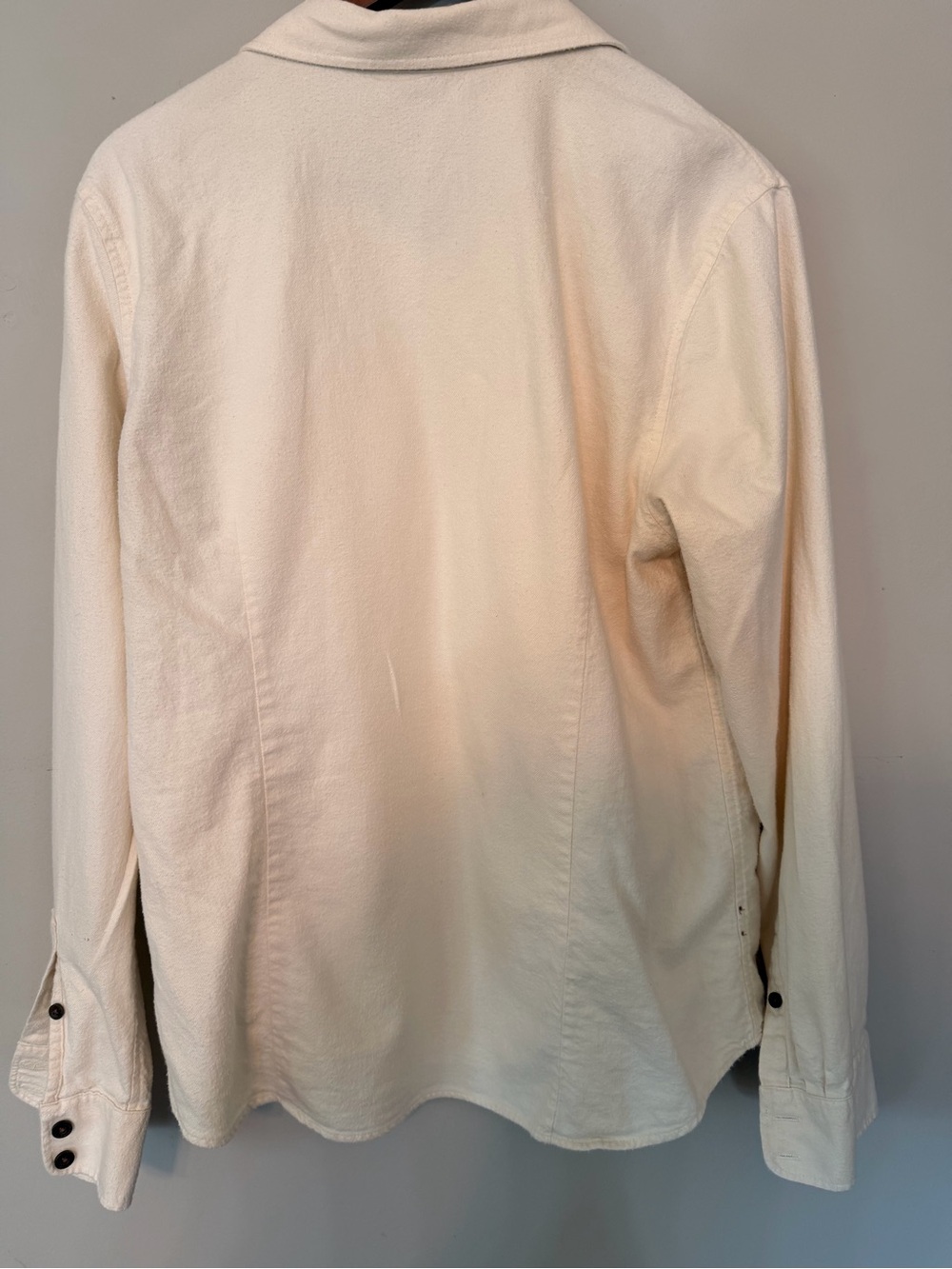 Patagonia Women’s Midweight Fjord Flannel Shirt Cream L Organic Cotton - Picture 2 of 5